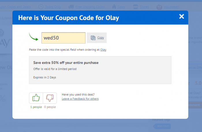 How to use a promo code at Olay
