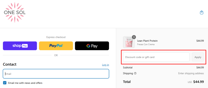 How to use ONE SOL promo code