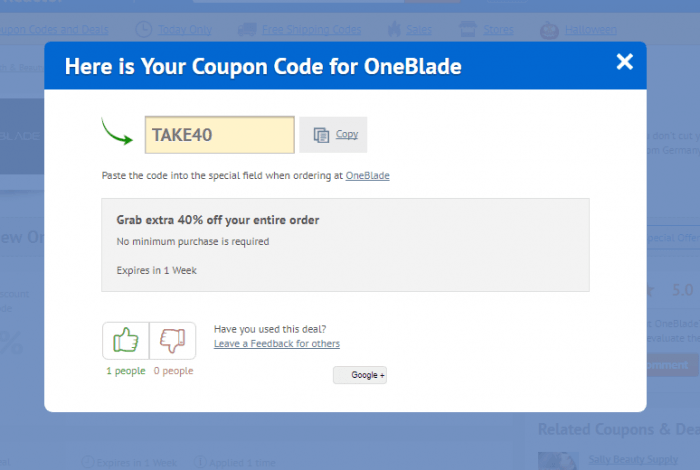 OneBlade Coupon Codes - 10% OFF in April 2024