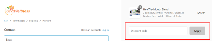 How to use OraWellness promo code