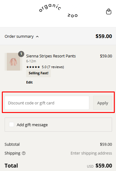 How to use Organic Zoo promo code