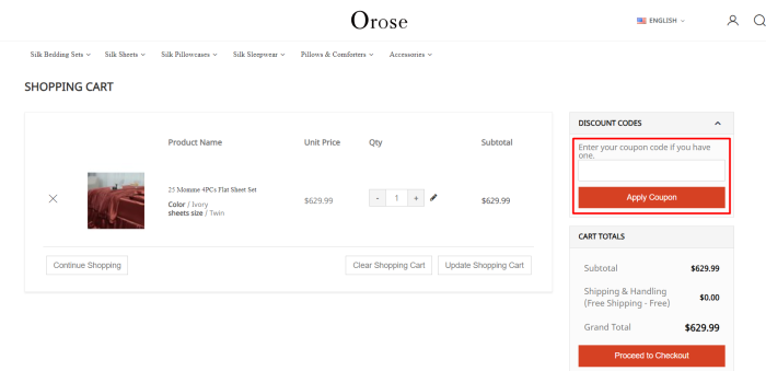 How to use Orose promo code