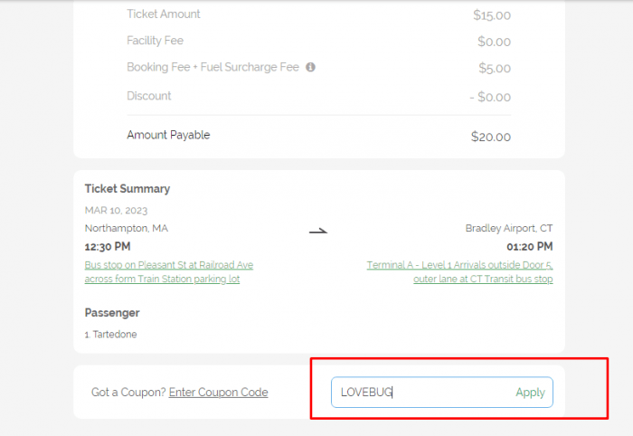 How to use OurBus promo code