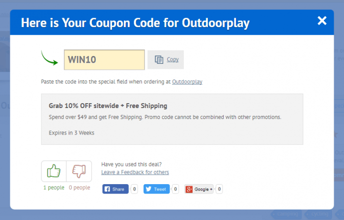 How to use a promo code at Outdoorplay
