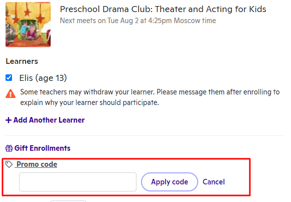 How to use Outschool promo code