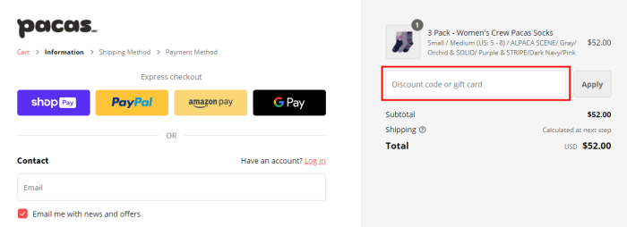 How to use Pacas.com promo code