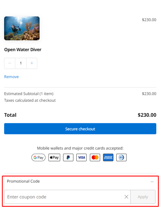 How to use PADI promo code
