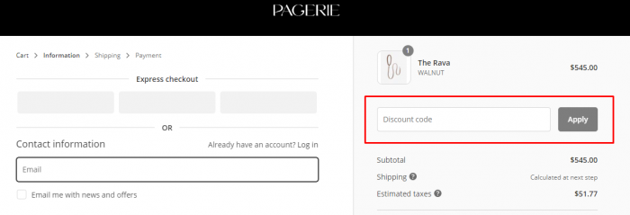 How to use PAGERIE promo code