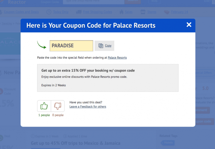 How to use a promotional code at Palace Resorts