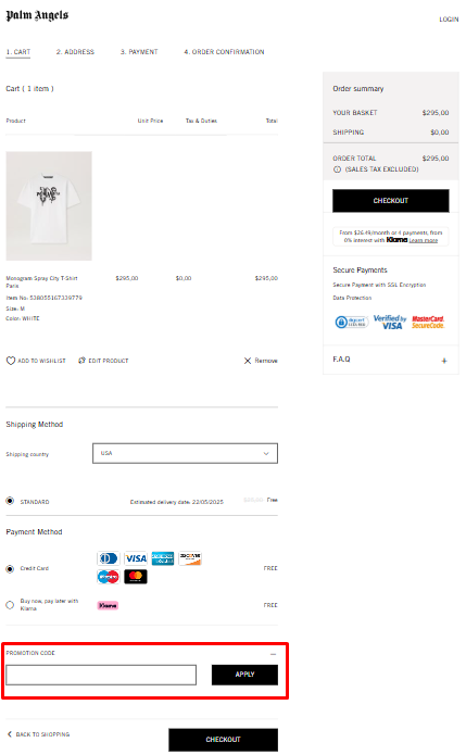 How to use Palm Angels promo code