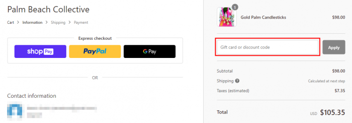 How to use Palm Beach promo code