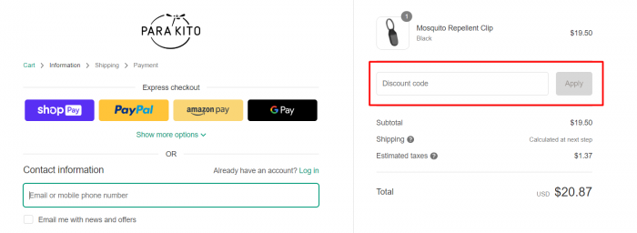 How to use PARA’KITO promo code