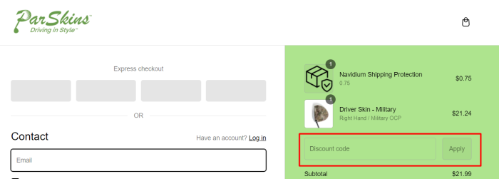 How to use ParSkins promo code