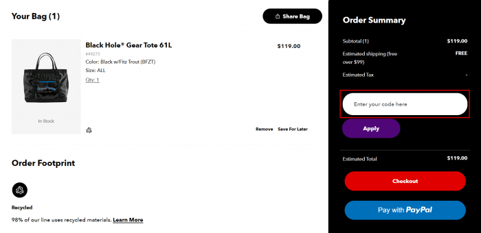 How to use Patagonia promo code