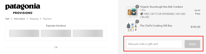How to use Patagonia Provisions promo code