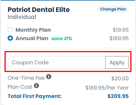 How to use Patriot Health promo code
