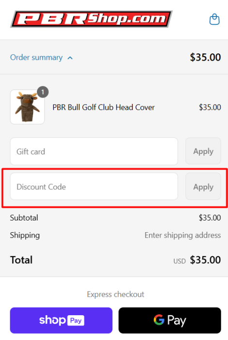 How to use PBR Shop promo code