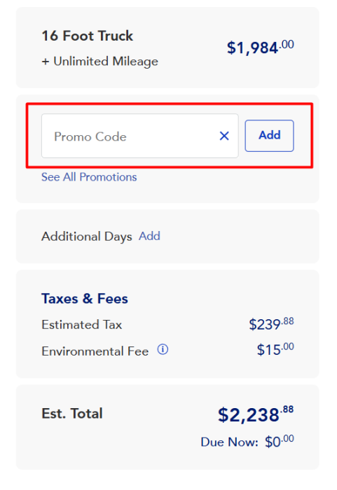 How to use Penske Truck Rental promo code