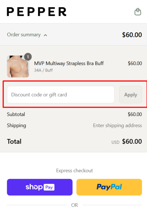 How to use Pepper promo code