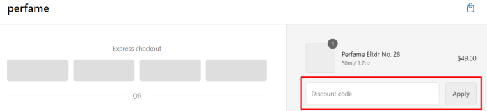 How to use Perfame promo code