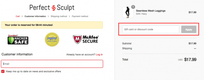 How to use a discount code at The Perfect Sculpt