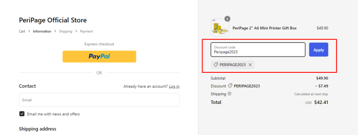 How to use PeriPage promo code
