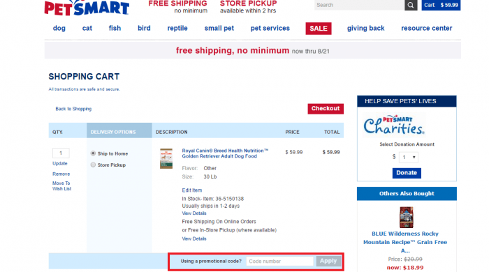 How to use PetSmart promo code