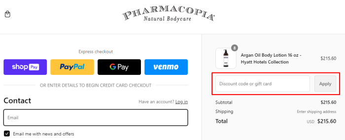 How to use Pharmacopia promo code