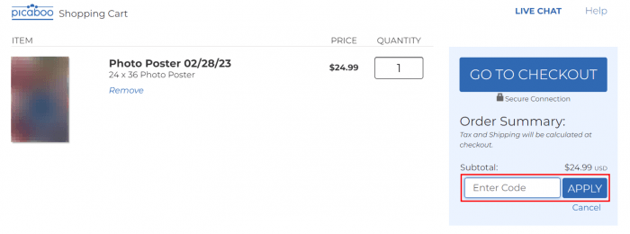 How to use Picaboo promo code