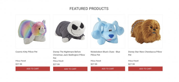 Pillow Pets range of products 