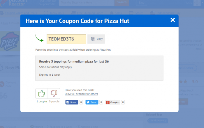 Pizza Hut Coupon Code 2021 | $5 OFF | DiscountReactor