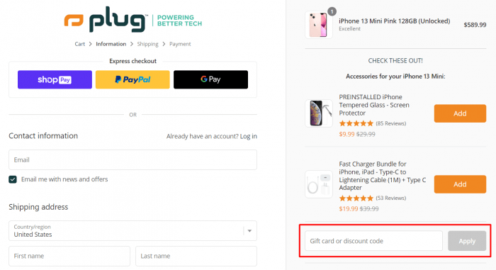 How to use Plug Tech promo code