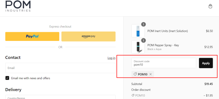 How to use POM promo code