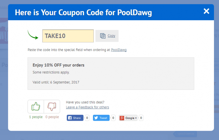 How to use the coupon code at PoolDawg