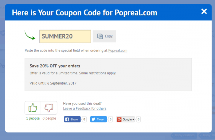 How to use the coupon code at Popreal