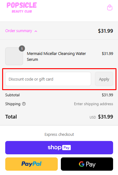 How to use Popsicle Beauty Club promo code