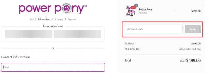 How to use Power Pony promo code