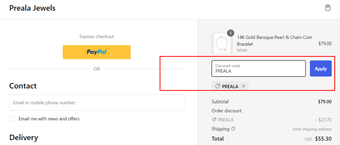 How to use Preala promo code
