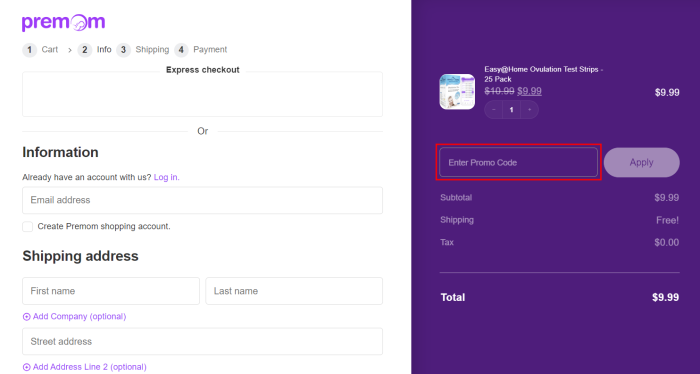 How to use Premom promo code