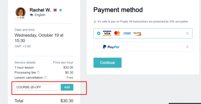 How to use Preply promo code