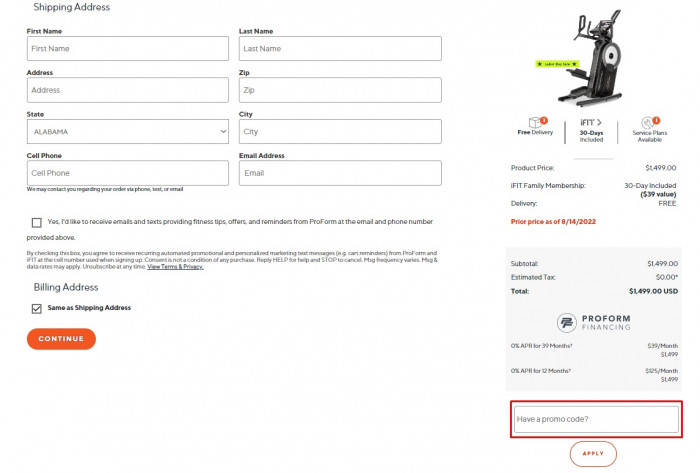 How to use Pro-Form promo code