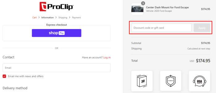 How to use ProClip promo code