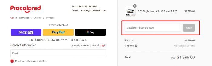 How to use Procolored promo code