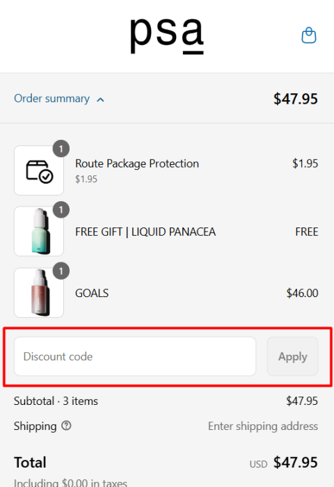 How to use PSA Skincare promo code