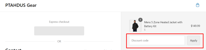 How to use PTAHDUS Gear promo code