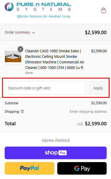 How to use Pure n Natural Systems promo code