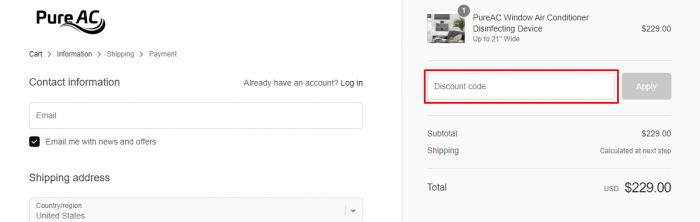 How to use PureAC promo code