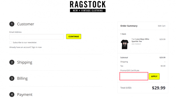 How to use Ragstock promo code