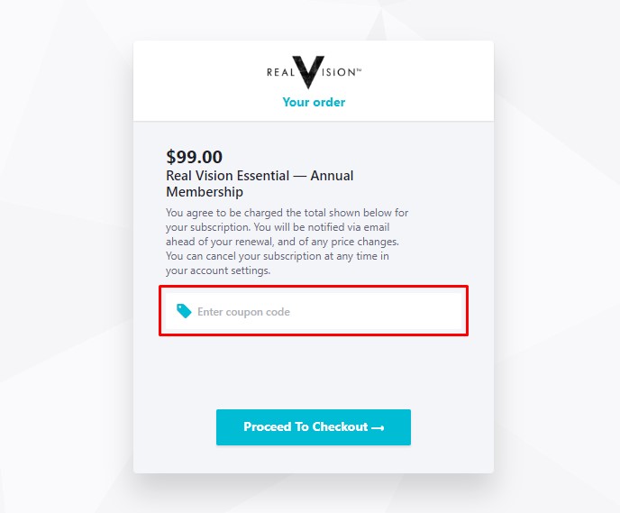 How to use Real Vision promo code