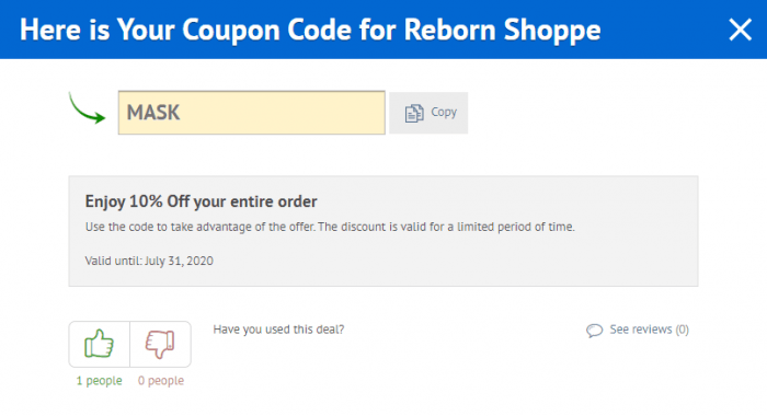 Reborn Shoppe coupon code